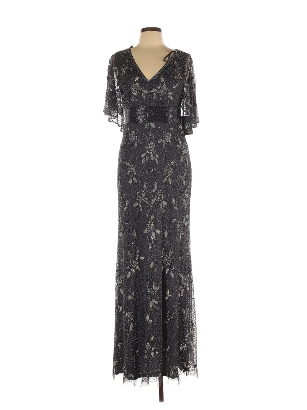 Black Beaded Evening Gown - Women's Formal Dress